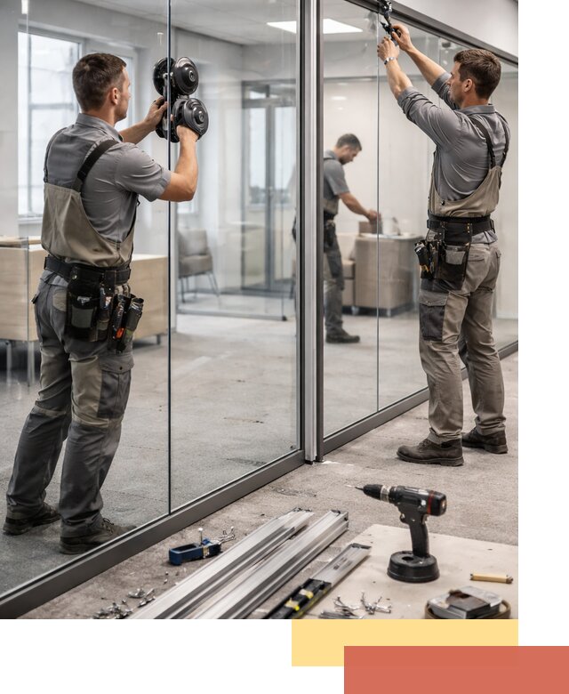 Стеклянные офисные перегородки под ключ в Озерске