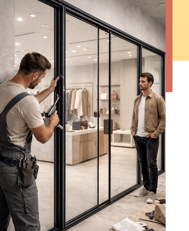 Стеклянные перегородки для магазинов в Озерске от 8316 руб. под ключ | ОТДЕЛОЧНИК-Озр