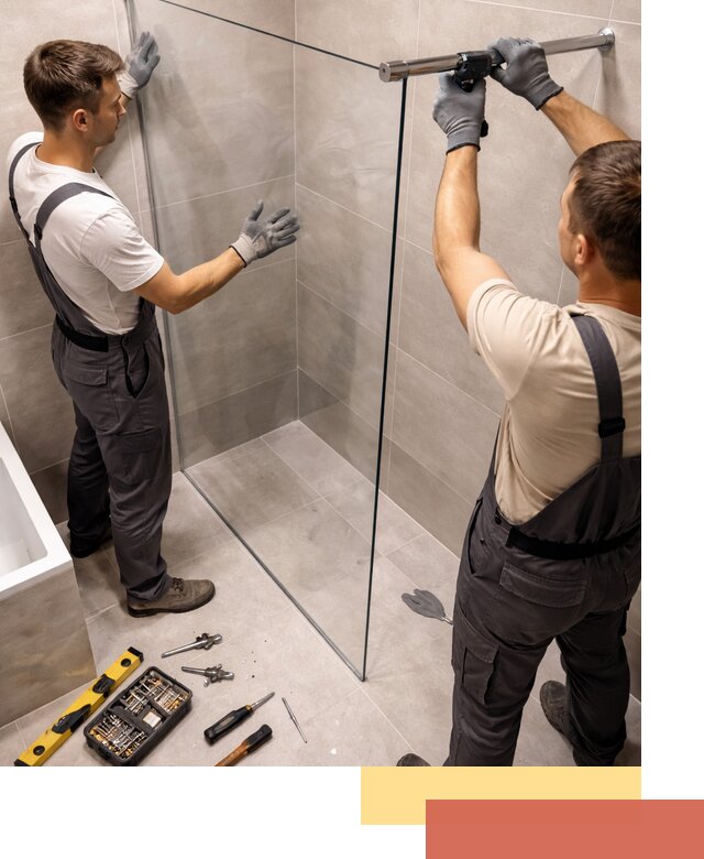 Стеклянные перегородки для душа в Озерске — изготовление и монтаж