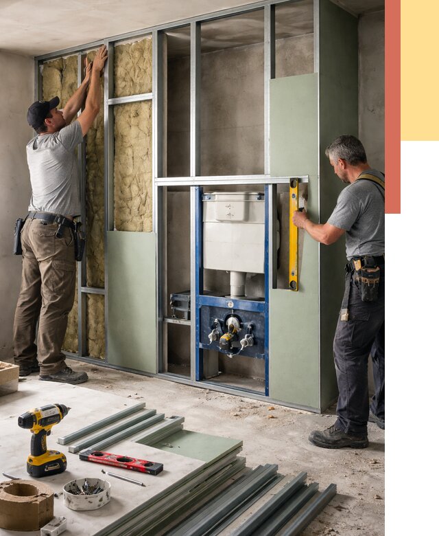 Установка сантехнических перегородок в Озерске от 8621 руб. | ОТДЕЛОЧНИК-Озр