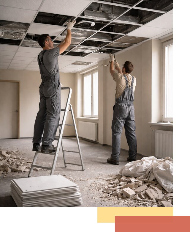 Демонтаж потолков Армстронг профессионально в Озерске