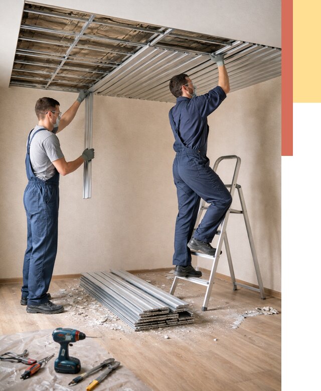 Демонтаж реечного потолка в Озерске от 4564 руб. быстро и недорого | ОТДЕЛОЧНИК-Озр