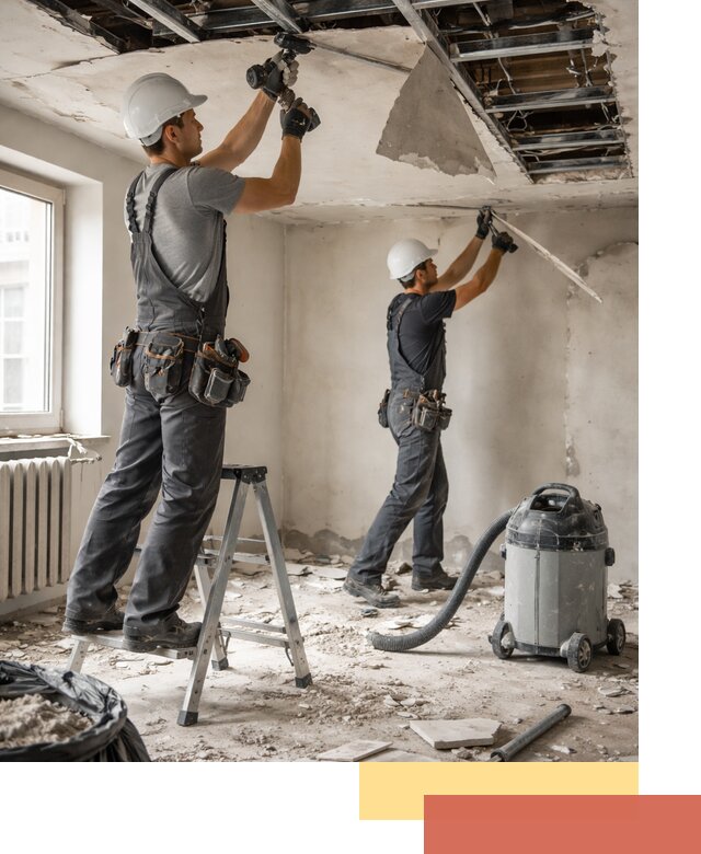 Демонтаж гипсокартонного потолка в Озерске быстро и аккуратно