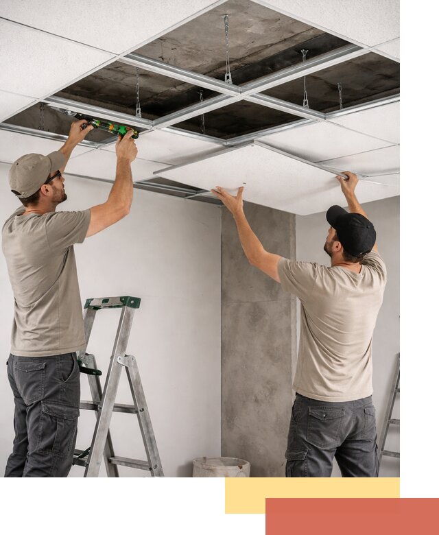 Монтаж потолка Армстронг под ключ в Озерске