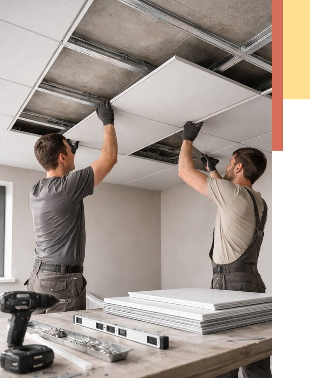 Монтаж кассетного потолка в Озерске от 4564 руб/м2 — установка и сборка | ОТДЕЛОЧНИК-Озр