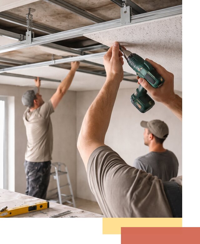 Монтаж акустического потолка в Озерске под ключ