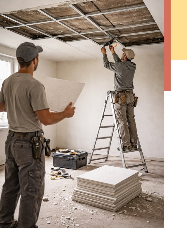 Замена плит подвесного потолка в Озерске от 1775 руб. быстро и недорого | ОТДЕЛОЧНИК-Озр
