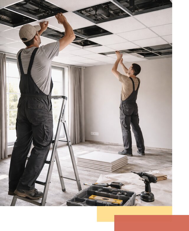 Замена плит подвесного потолка в Озерске быстро и качественно