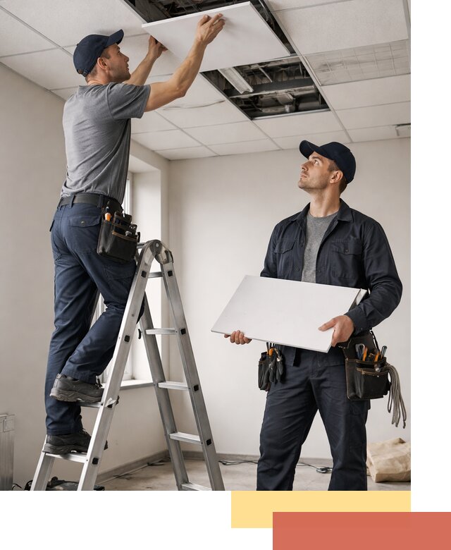 Обслуживание подвесного потолка в Озерске — ремонт и чистка