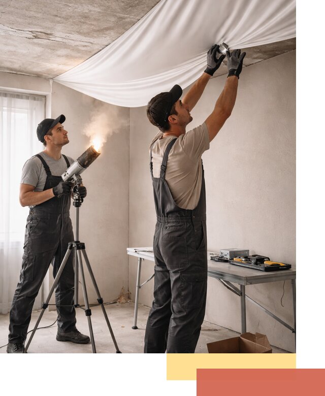 Установка натяжного потолка под ключ в Озерске