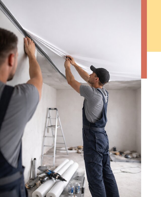 Монтаж матового натяжного потолка в Озерске от 4564 руб./м² — быстро и недорого | ОТДЕЛОЧНИК-Озр