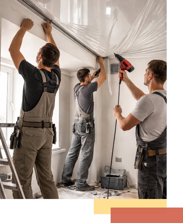 Монтаж глянцевого натяжного потолка в Озерске быстро и качественно