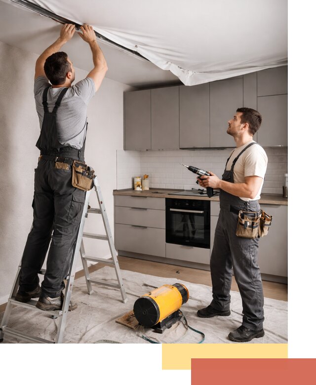 Монтаж натяжного потолка на кухне в Озерске