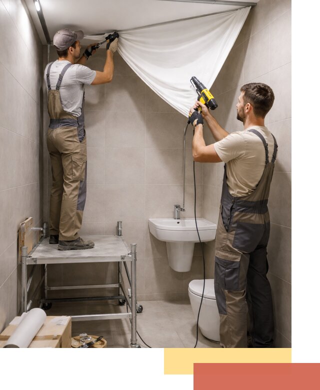 Монтаж натяжного потолка в санузле в Озерске