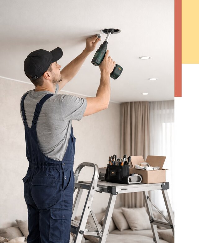 Установка и монтаж точечных светильников в натяжной потолок в Озерске от 1826 руб. | ОТДЕЛОЧНИК-Озр