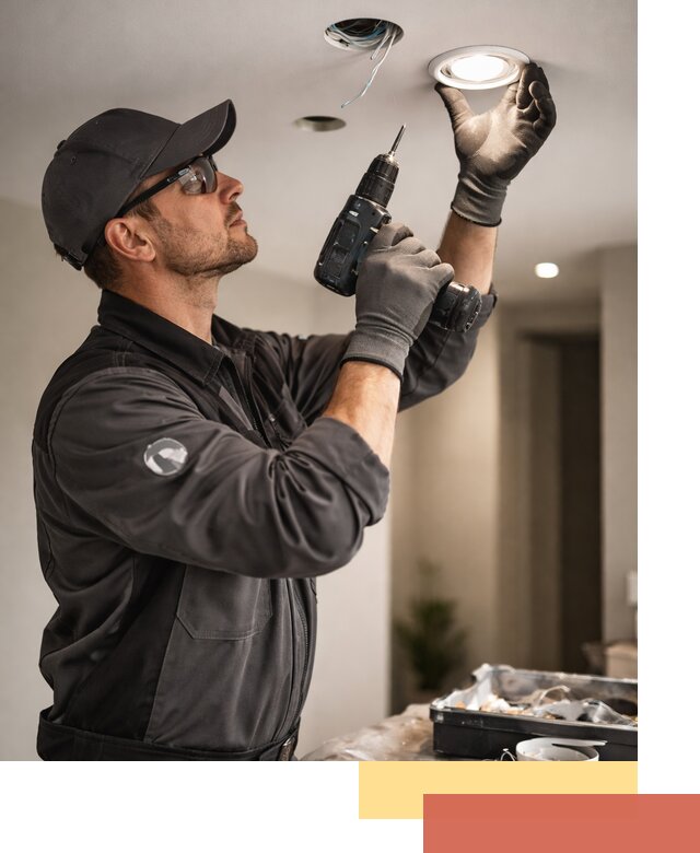 Установка точечных светильников в натяжной потолок в Озерске