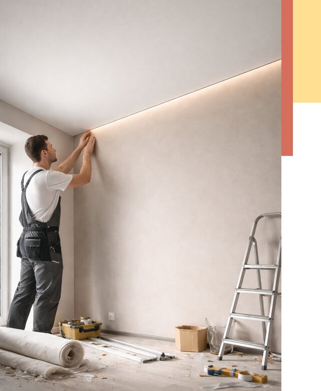 Теневые натяжные потолки в Озерске от 8316 руб. под ключ | ОТДЕЛОЧНИК-Озр