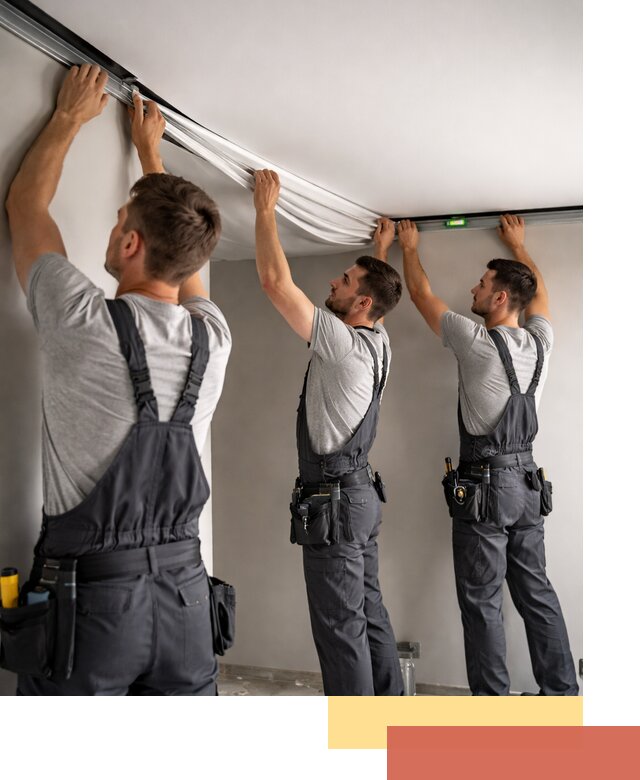 Теневые натяжные потолки в Озерске: монтаж и отделка быстро и качественно