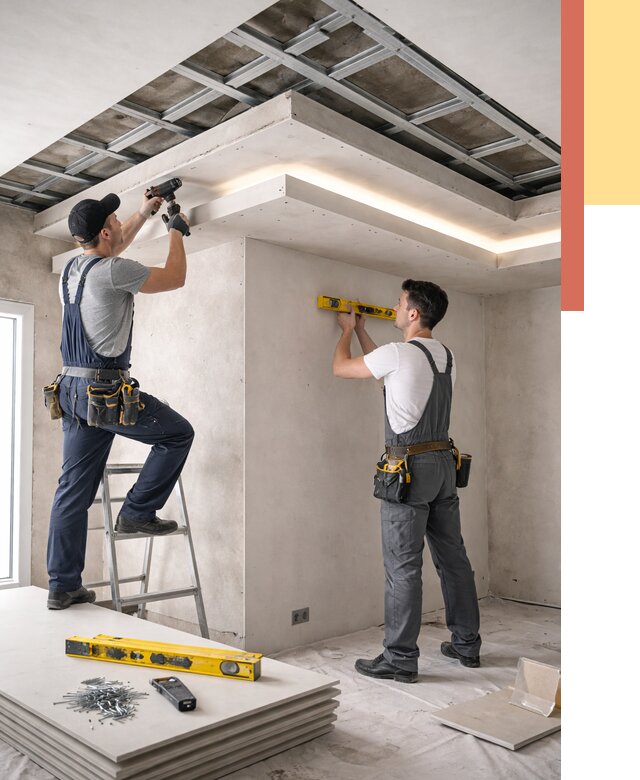 Двухуровневый потолок из гипсокартона в Озерске от 1471 руб. под ключ | ОТДЕЛОЧНИК-Озр