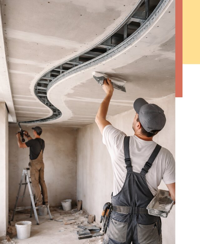 Криволинейный потолок из гипсокартона в Озерске от 2130 руб./м2 | ОТДЕЛОЧНИК-Озр