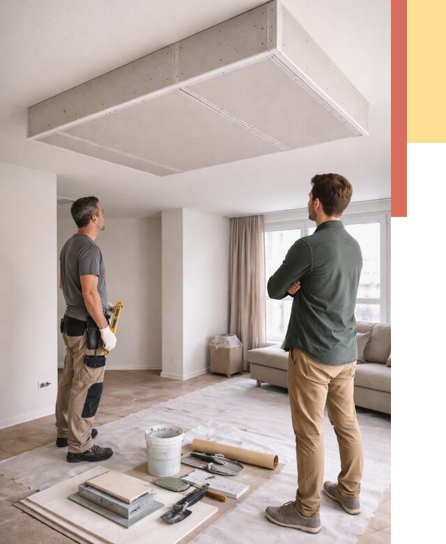 Короб на потолке из гипсокартона в Озерске от 2231 руб. — монтаж и услуги под ключ | ОТДЕЛОЧНИК-Озр