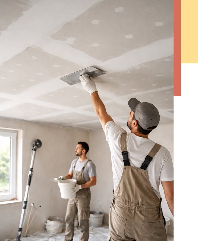 Шпаклевка потолка из гипсокартона в Озерске от 3245 руб./м2 — услуги под ключ | ОТДЕЛОЧНИК-Озр