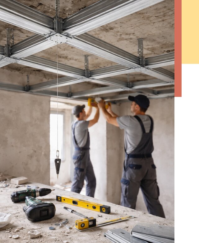 Монтаж каркаса потолка из профиля в Озерске от 4564 руб. — услуги ОТДЕЛОЧНИК-Озр