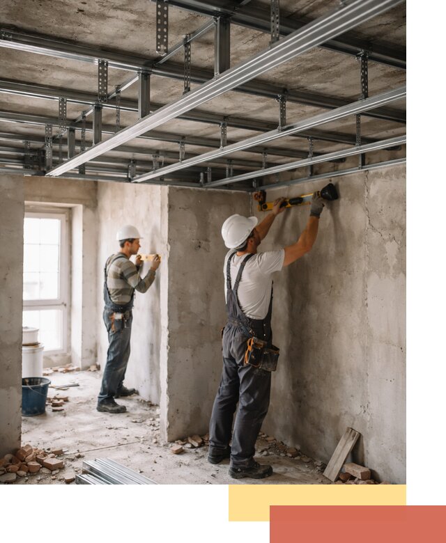 Монтаж каркаса потолка из профильного профиля в Озерске