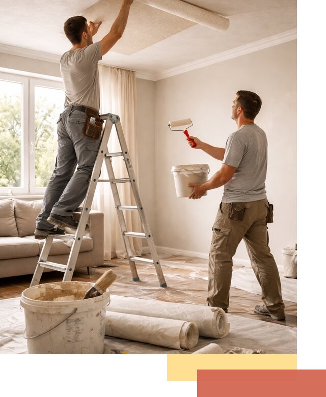 Поклейка обоев на потолок в Озерске — качественно и быстро