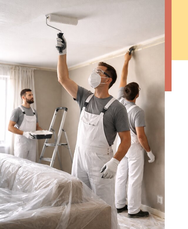 Покраска потолка водоэмельсионной краской в Озерске от 2231 руб/м² — услуги под ключ | ОТДЕЛОЧНИК-Озр