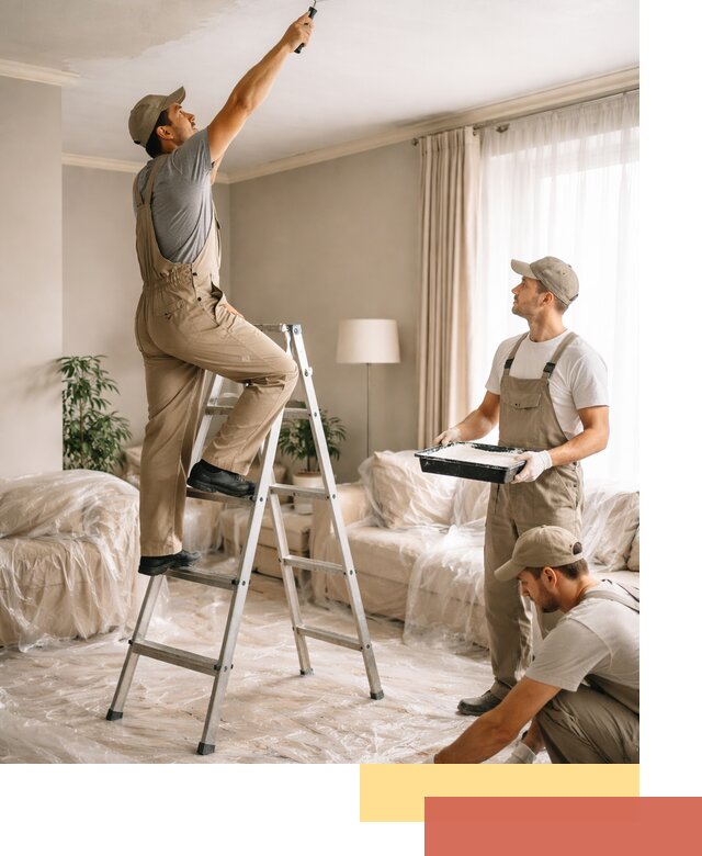 Покраска потолков акриловой краской в Озерске качественно и быстро