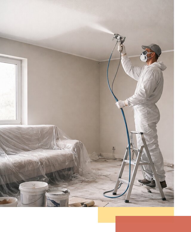 Покраска потолка краскопультом в Озерске быстро и качественно