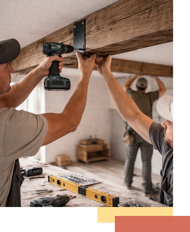 Монтаж декоративных потолочных балок в Озерске