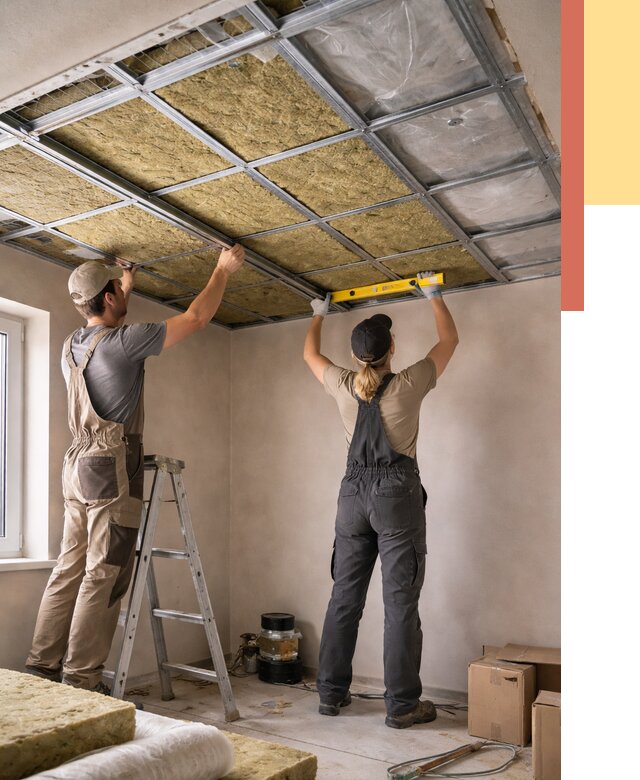 Шумоизоляция потолка в Озерске от 1268 руб. под ключ — услуги ОТДЕЛОЧНИК-Озр